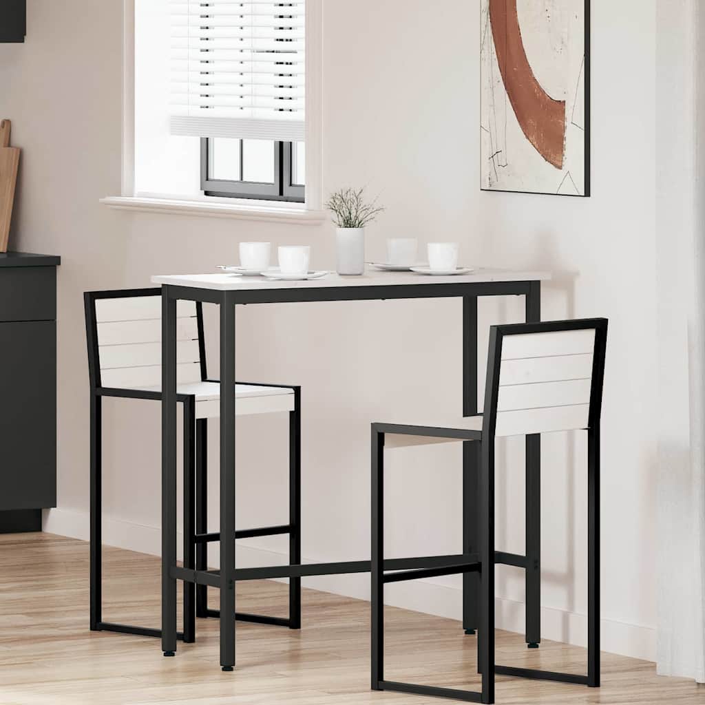 Højt bord i hvid 100 × 40 × 101 cm - konstrueret træ og stål