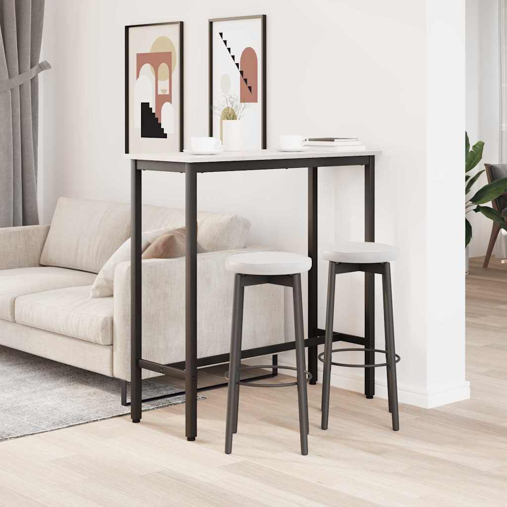 bord Hvid 100 x 40 x 101 cm Ingeniørtræ og stål