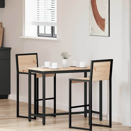 bord Naturfarvet 100 x 50 x 77 cm Ingeniørtræ og stål