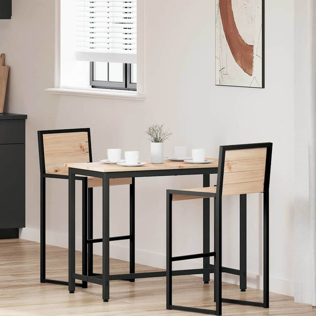 bord Naturfarvet 100 x 50 x 77 cm Ingeniørtræ og stål