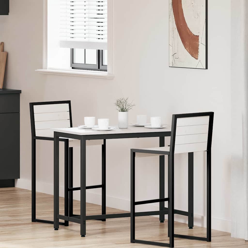 bord Hvid 100 x 50 x 77 cm Ingeniørtræ og stål