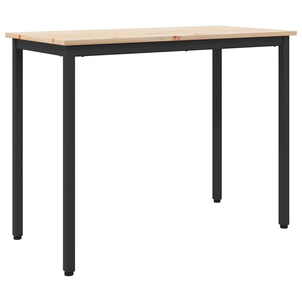 Bord i naturfarvet konstrueret træ og stål - 100 × 50 × 77 cm