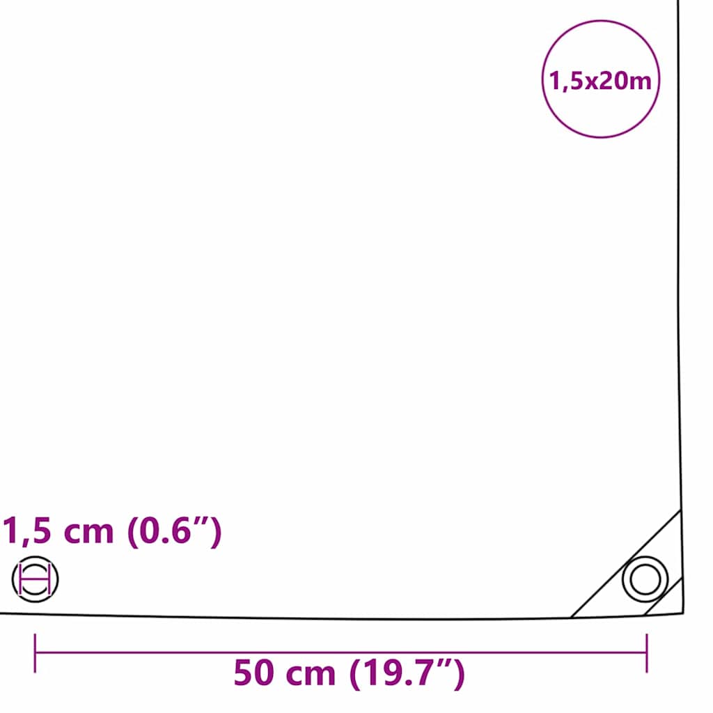 Tarpaulin 650g / m² Brun 1,5 x 20 m Lærred med PVC-belægning