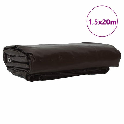 Tarpaulin 650g / m² Brun 1,5 x 20 m Lærred med PVC-belægning