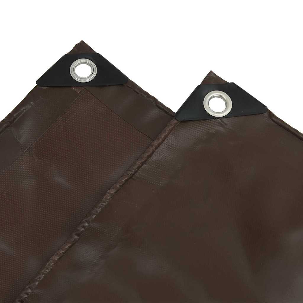 Tarpaulin 650g / m² Brun 6 x 8 m Lærred med PVC-belægning