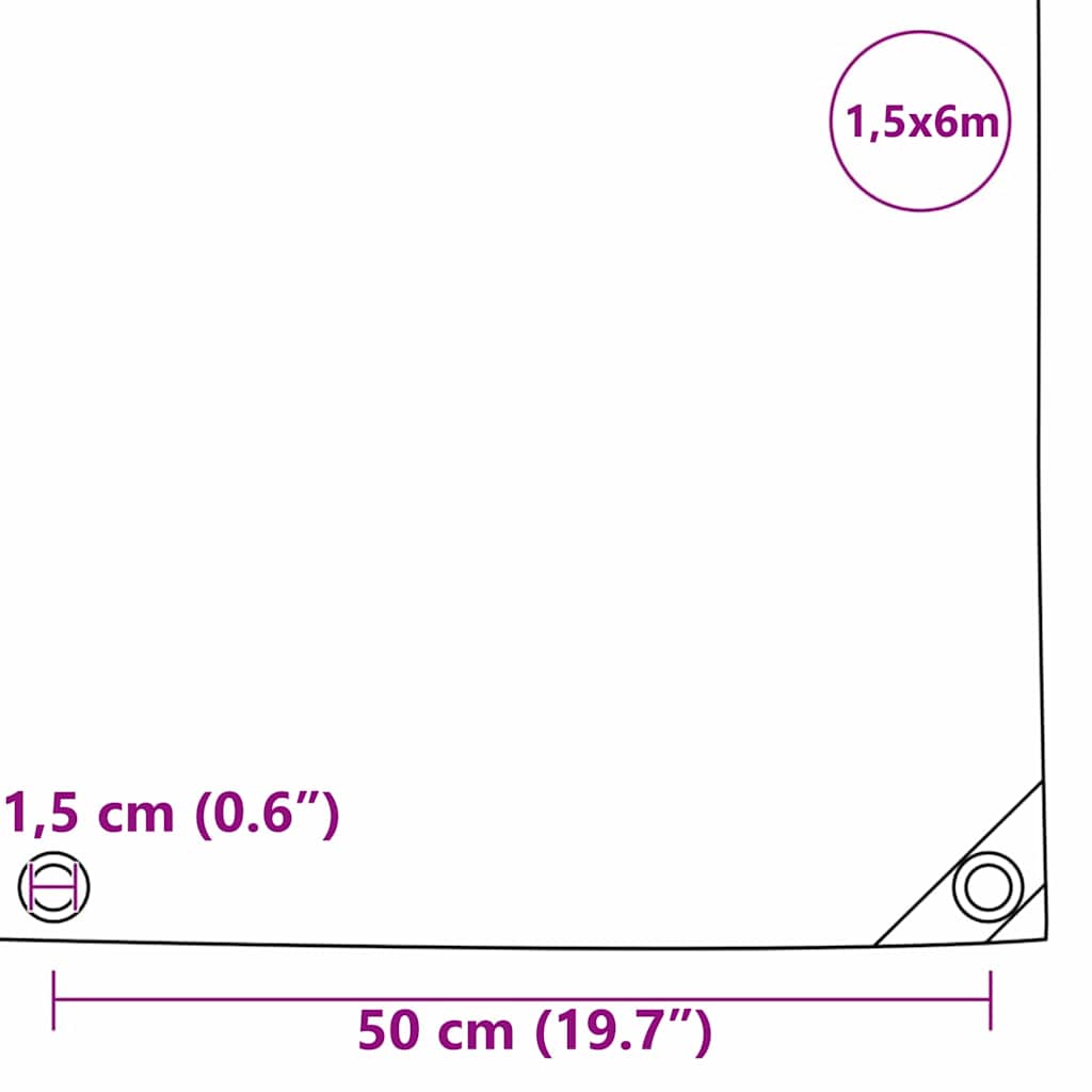 Tarpaulin 650g / m² Beige 1,5 x 6 m Lærred med PVC-belægning
