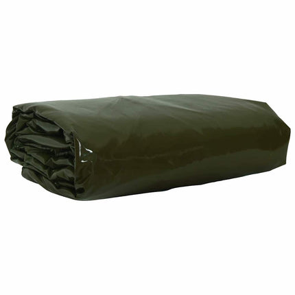 Tarpaulin 650g / m² Olivengrøn 4 x 4 m Lærred med PVC-belægning