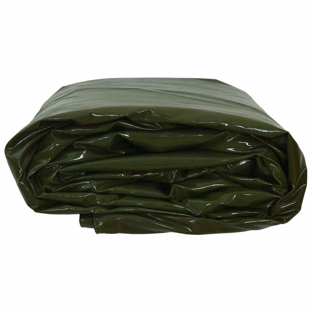 Tarpaulin 650g / m² Oliven grøn 4 x 7 m Lærred med PVC-belægning