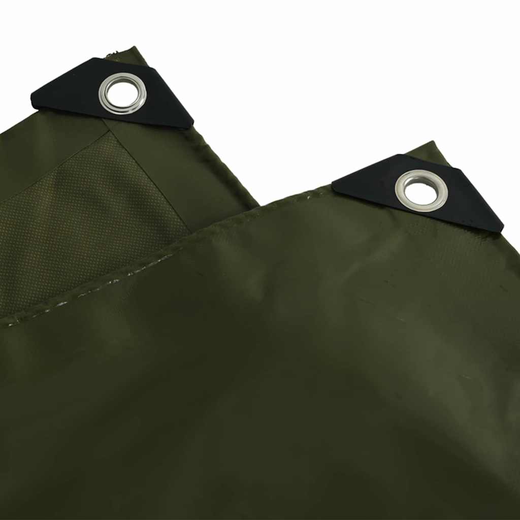 Tarpaulin 650g / m² Oliven grøn 4 x 8 m Lærred med PVC-belægning