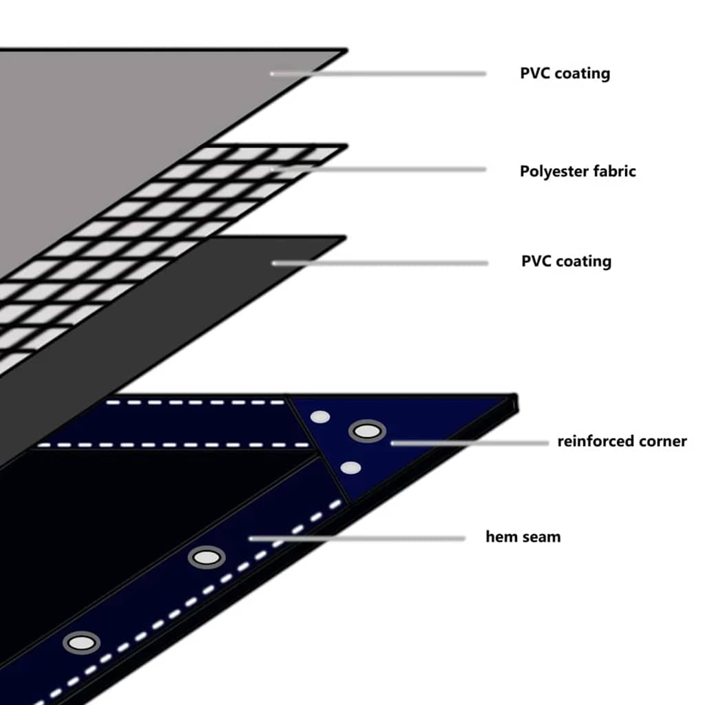 Tarpaulin 650g / m² Oliven grøn 5 x 5 m Lærred med PVC-belægning
