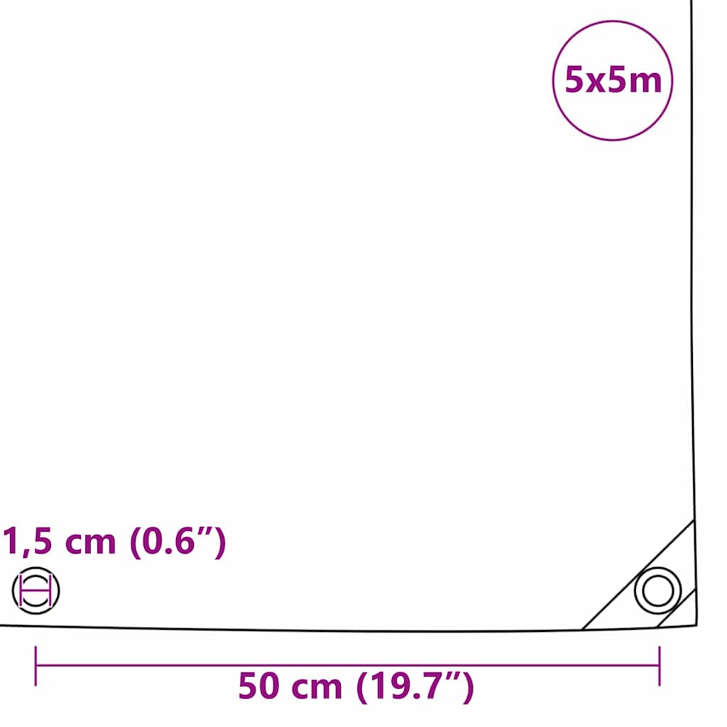 Tarpaulin 650g / m² Oliven grøn 5 x 5 m Lærred med PVC-belægning