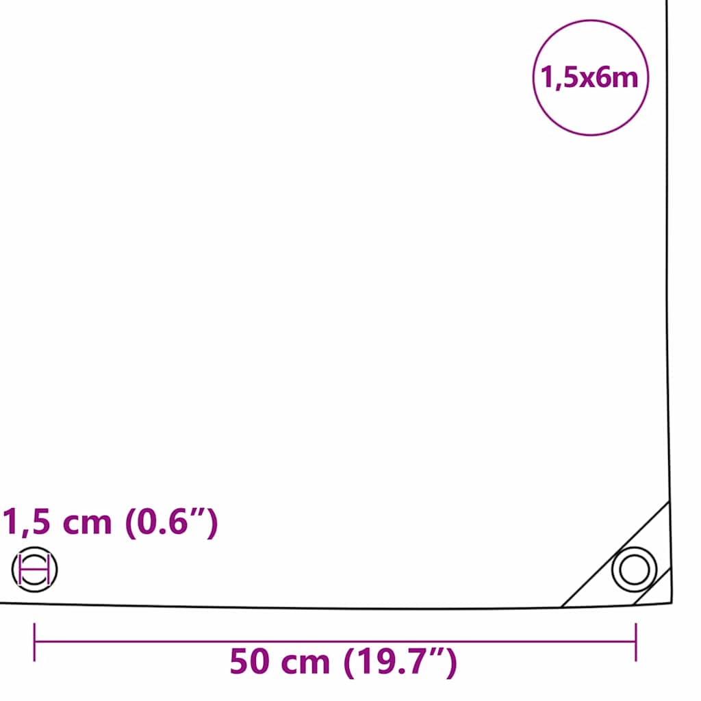 Tarpaulin 650g / m² Orange 1,5 x 6 m Lærred med PVC-belægning