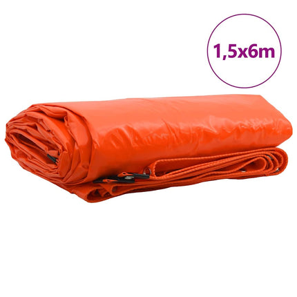 Tarpaulin 650g / m² Orange 1,5 x 6 m Lærred med PVC-belægning