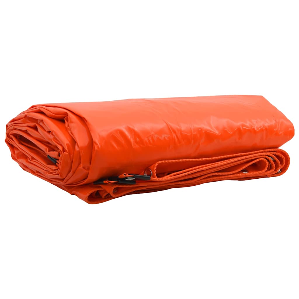 Tarpaulin 650g / m² Orange 6 x 8 m Lærred med PVC-belægning