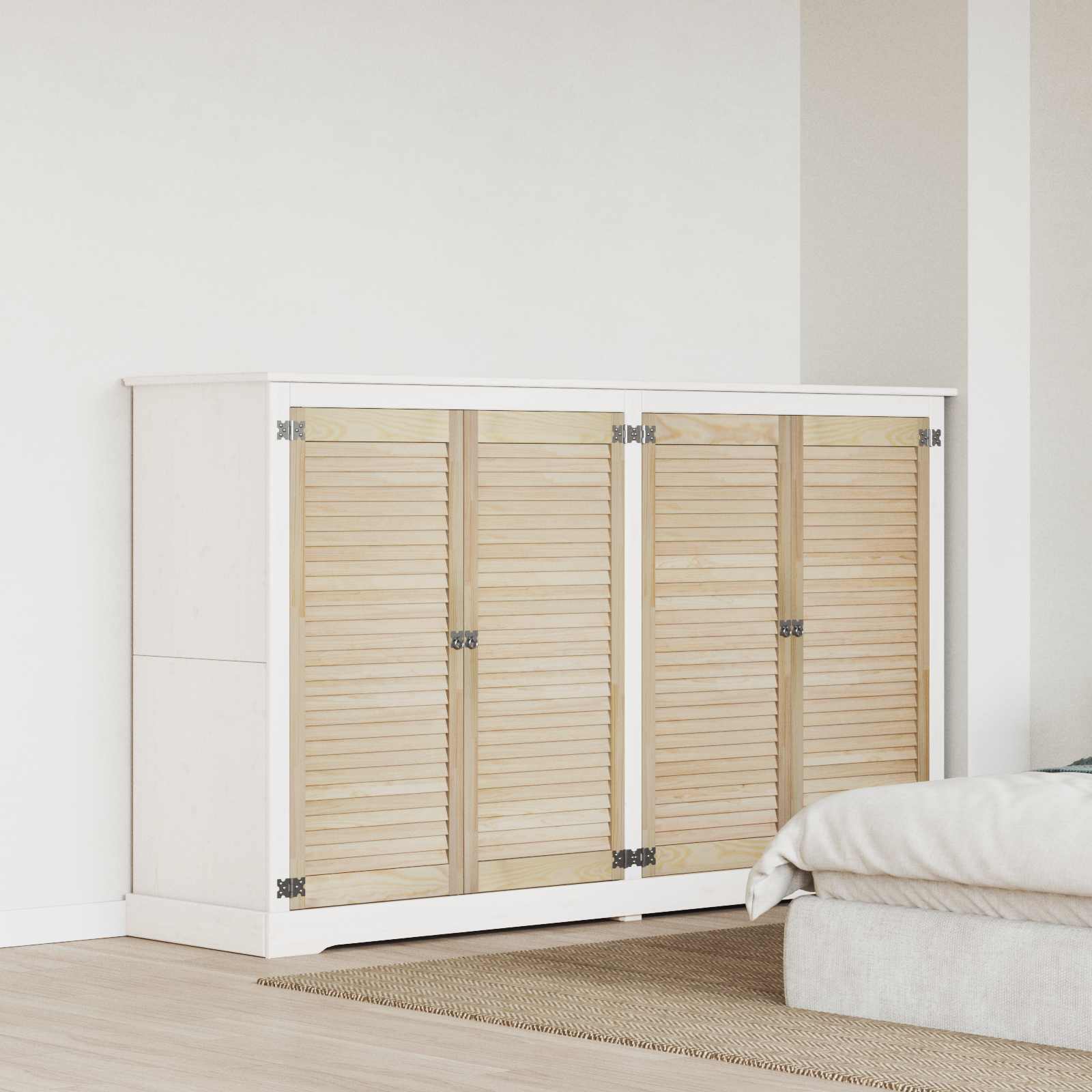 Skabsdør 4 pcs Naturfarvet 49,5 x 2,1 x 110 cm Massiv fyrretræ
