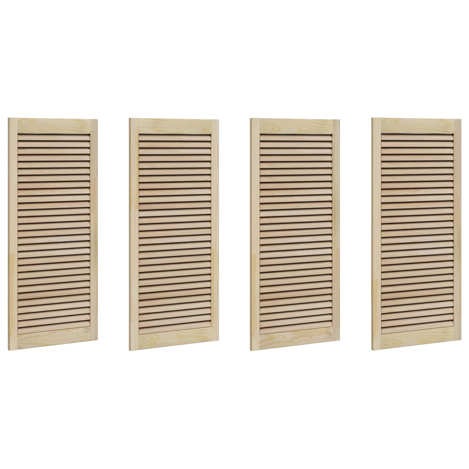 Skabsdør 4 pcs Naturfarvet 49,5 x 2,1 x 110 cm Massiv fyrretræ