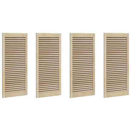 Skabsdør 4 pcs Naturfarvet 49,5 x 2,1 x 110 cm Massiv fyrretræ
