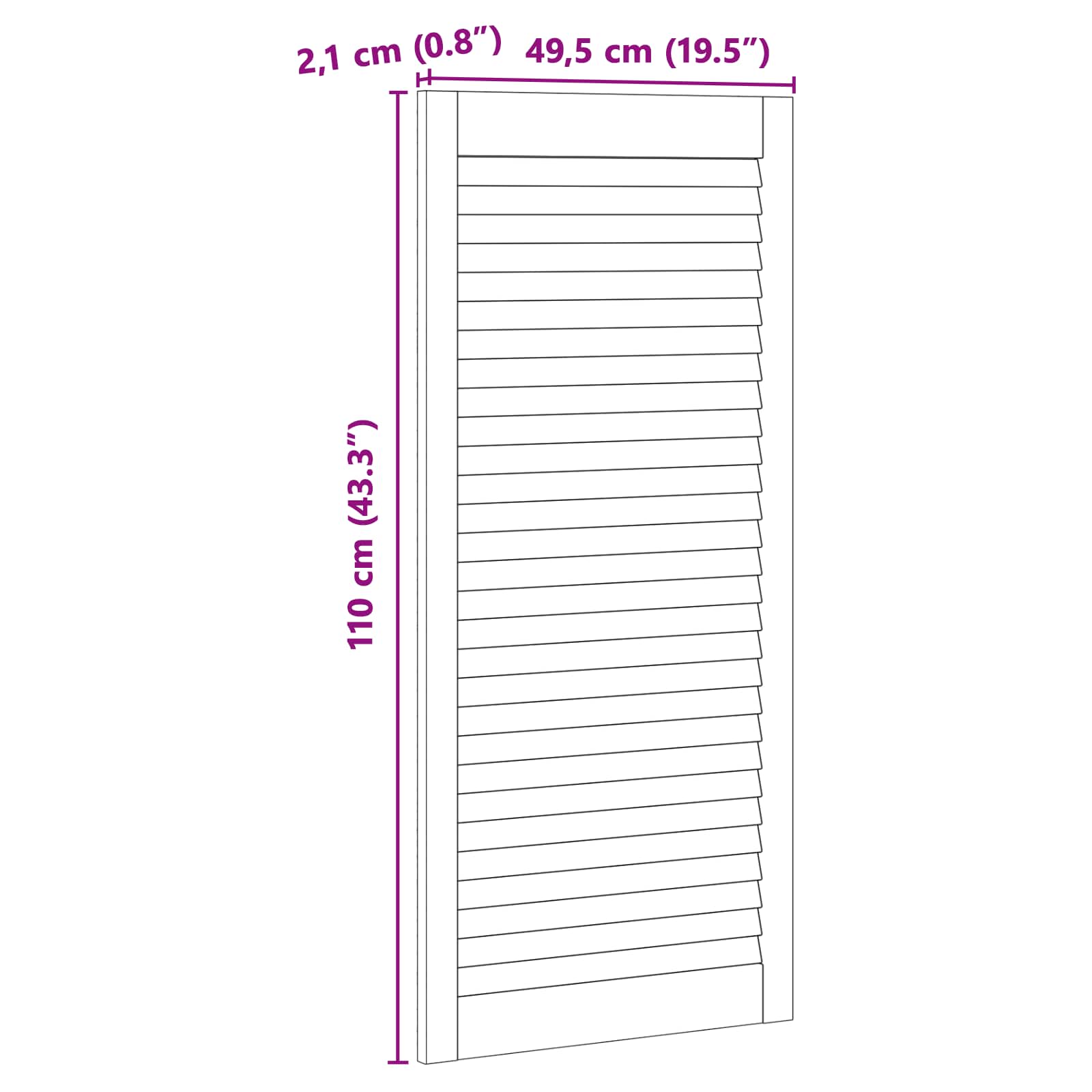 Skabsdør 4 pcs Naturfarvet 49,5 x 2,1 x 110 cm Massiv fyrretræ