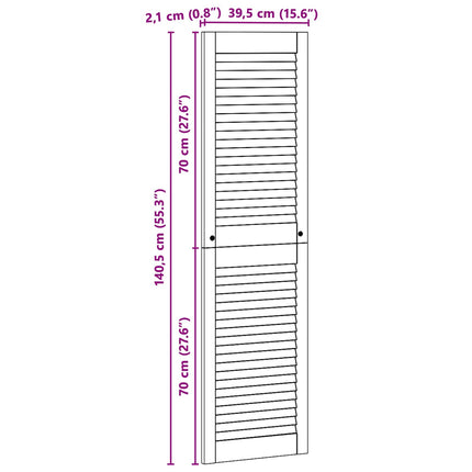 Skabsdør med dør 4 pcs Naturfarvet 140,5 x 2,1 x 39,5 cm