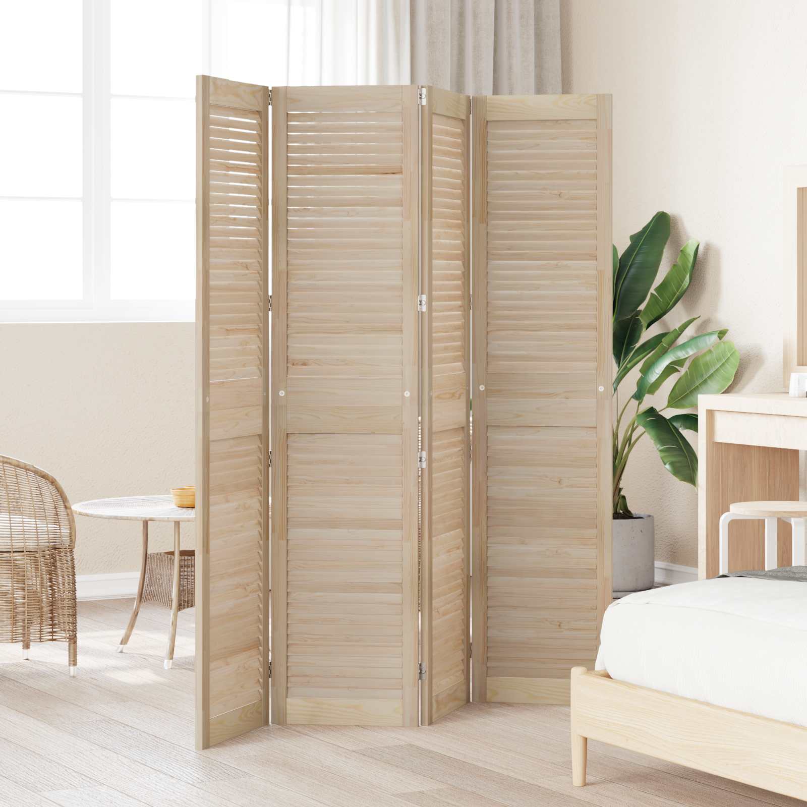 Skabsdør 4 pcs Naturfarvet 170 x 2,1 x 39,5 cm Massiv fyrretræ