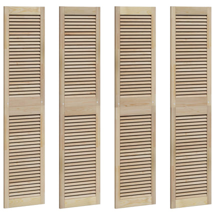 Skabsdør 4 pcs Naturfarvet 170 x 2,1 x 39,5 cm Massiv fyrretræ