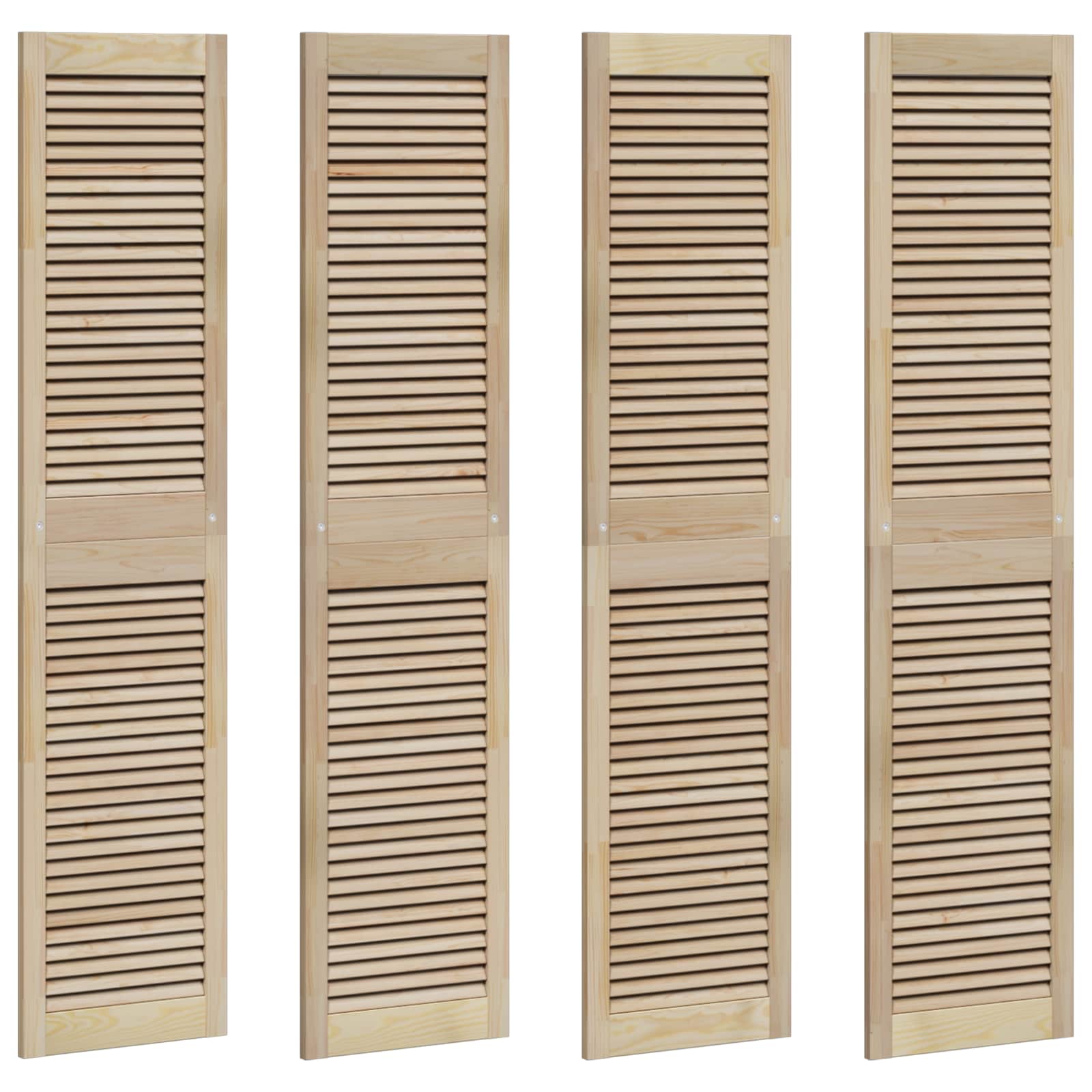Skabsdør 4 pcs Naturfarvet 170 x 2,1 x 39,5 cm Massiv fyrretræ