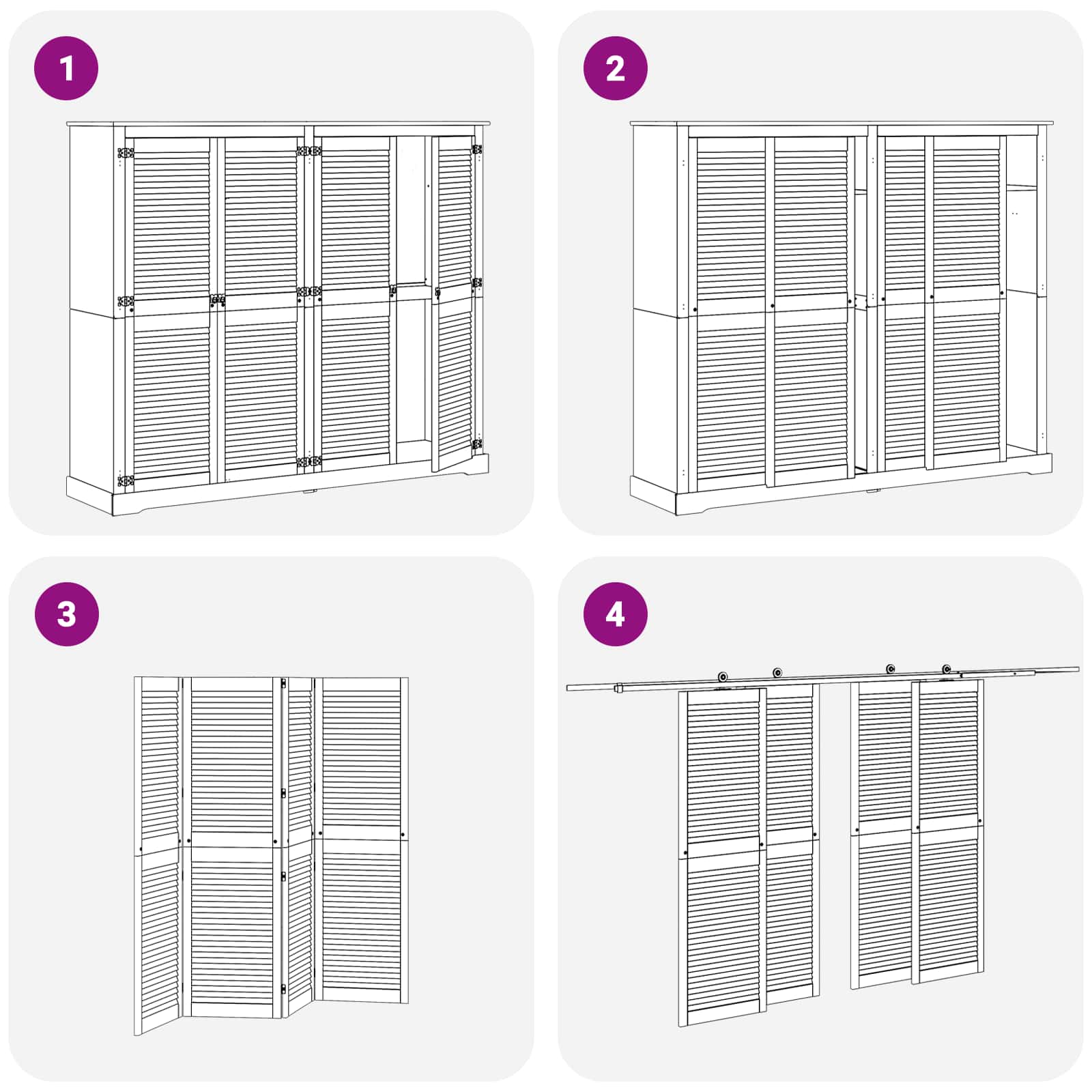 Skabsdør 4 pcs Naturfarvet 170 x 2,1 x 39,5 cm Massiv fyrretræ