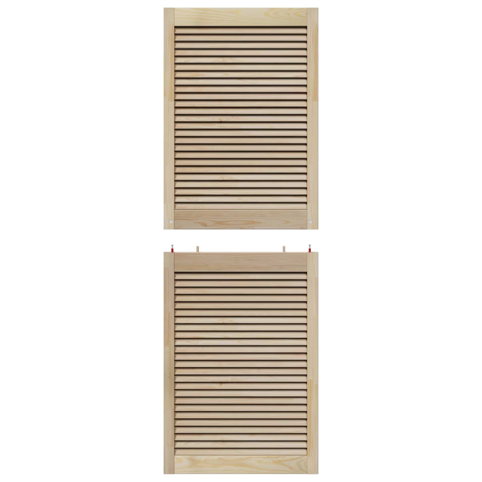 Skabsdør 4 pcs Naturfarvet 170 x 2,1 x 59,5 cm Massiv fyrretræ