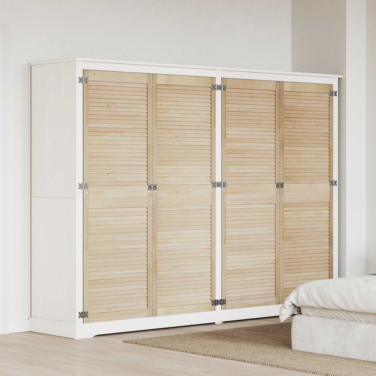 Skabsdør 4 pcs Naturfarvet 170 x 2,1 x 59,5 cm Massiv fyrretræ