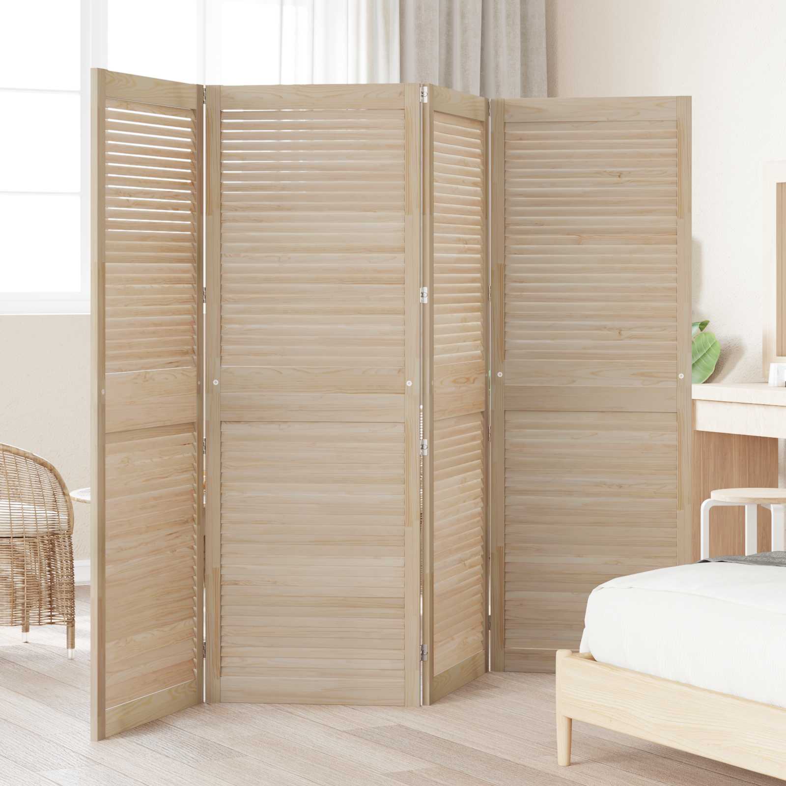 Skabsdør 4 pcs Naturfarvet 170 x 2,1 x 59,5 cm Massiv fyrretræ