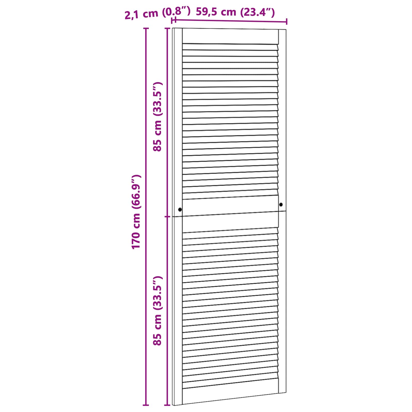 Skabsdør 4 pcs Naturfarvet 170 x 2,1 x 59,5 cm Massiv fyrretræ