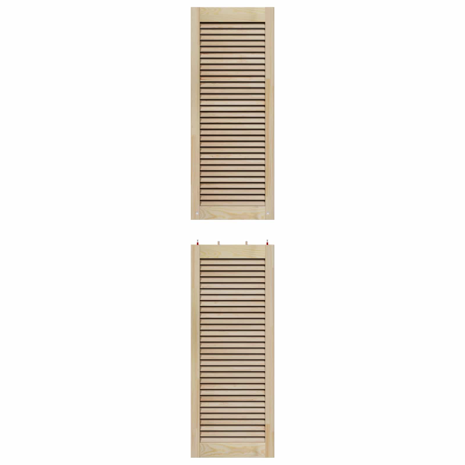 Skabsdør 4 pcs Naturfarvet 201 x 2,1 x 39,5 cm Massiv fyrretræ