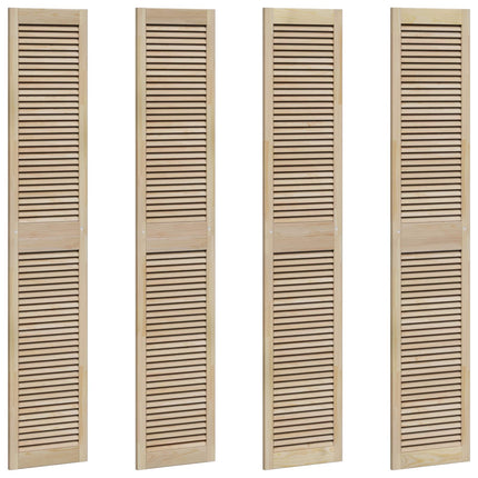 Skabsdør 4 pcs Naturfarvet 201 x 2,1 x 39,5 cm Massiv fyrretræ