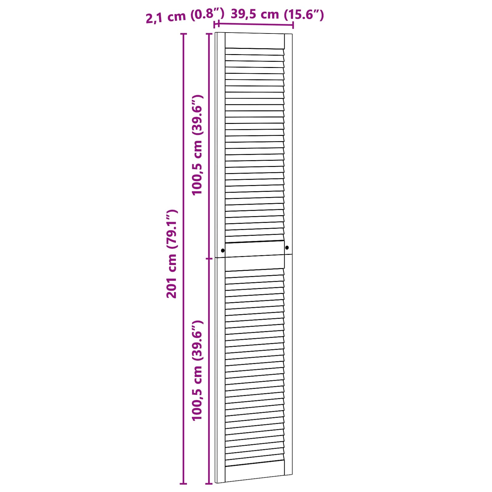 Skabsdør 4 pcs Naturfarvet 201 x 2,1 x 39,5 cm Massiv fyrretræ