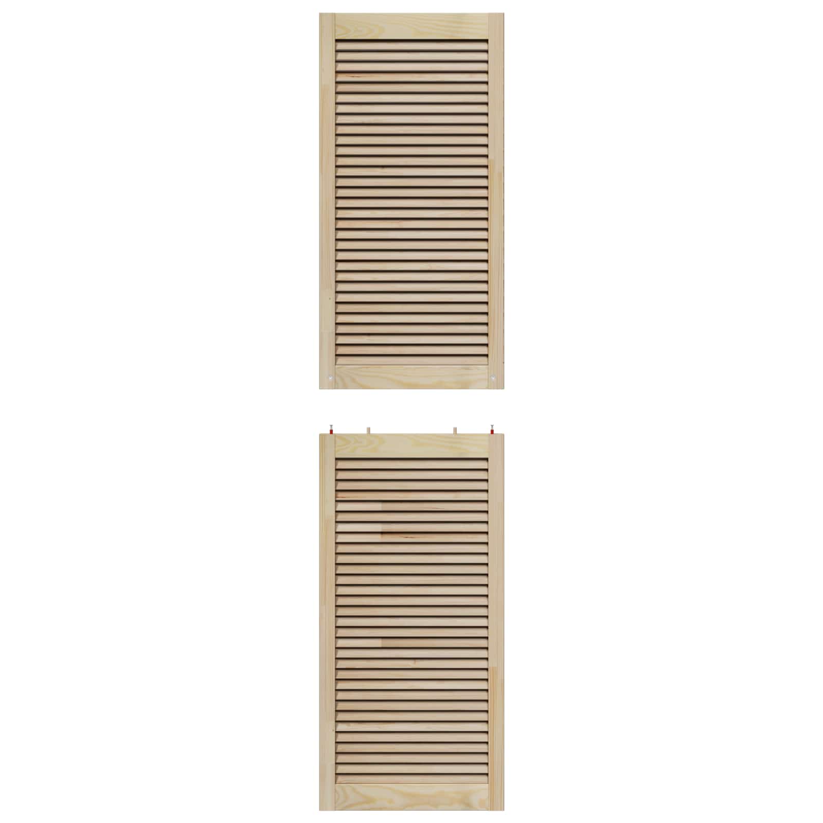 Skabsdør 4 pcs Naturfarvet 201 x 2,1 x 49,5 cm Massiv fyrretræ