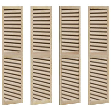 Skabsdør 4 pcs Naturfarvet 201 x 2,1 x 49,5 cm Massiv fyrretræ