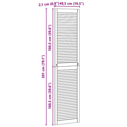 Skabsdør 4 pcs Naturfarvet 201 x 2,1 x 49,5 cm Massiv fyrretræ