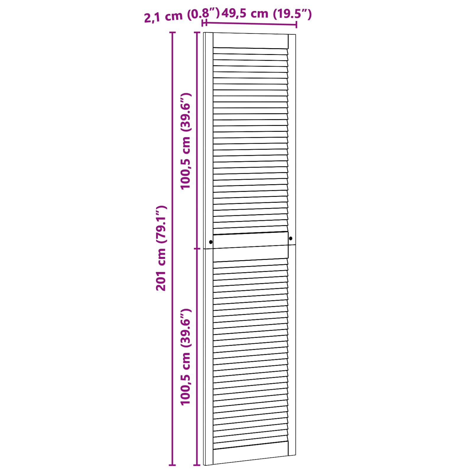 Skabsdør 4 pcs Naturfarvet 201 x 2,1 x 49,5 cm Massiv fyrretræ