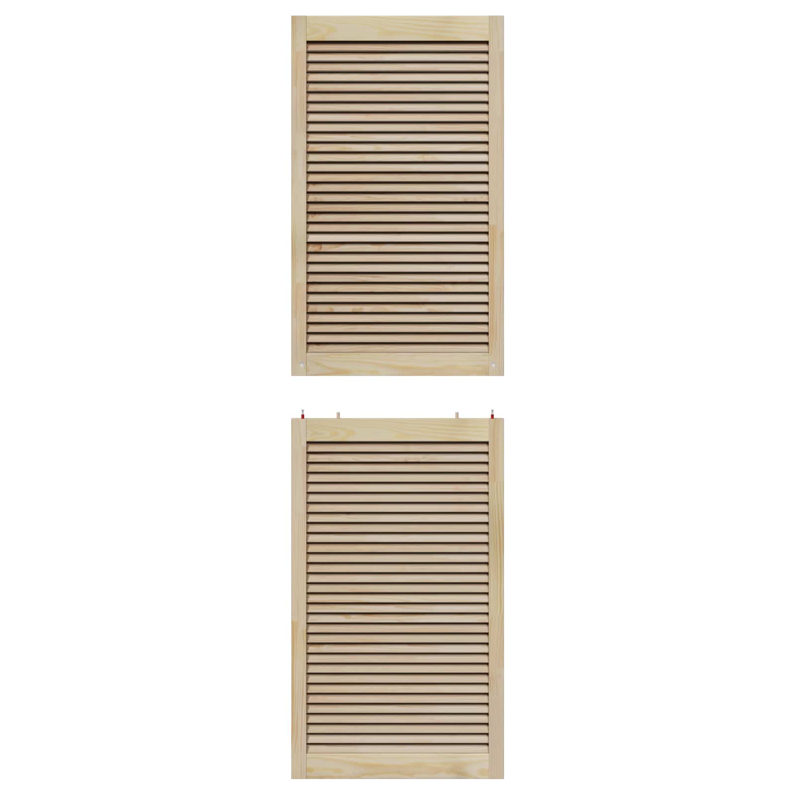 Skabsdør 4 pcs Naturfarvet 201 x 2,1 x 59,5 cm Massiv fyrretræ