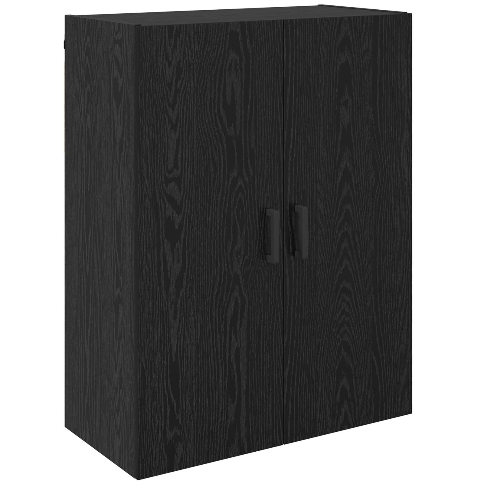 Vægmonteret skab Vægmonteret 2 pcs Sort eg 69,5 x 34 x 90 cm