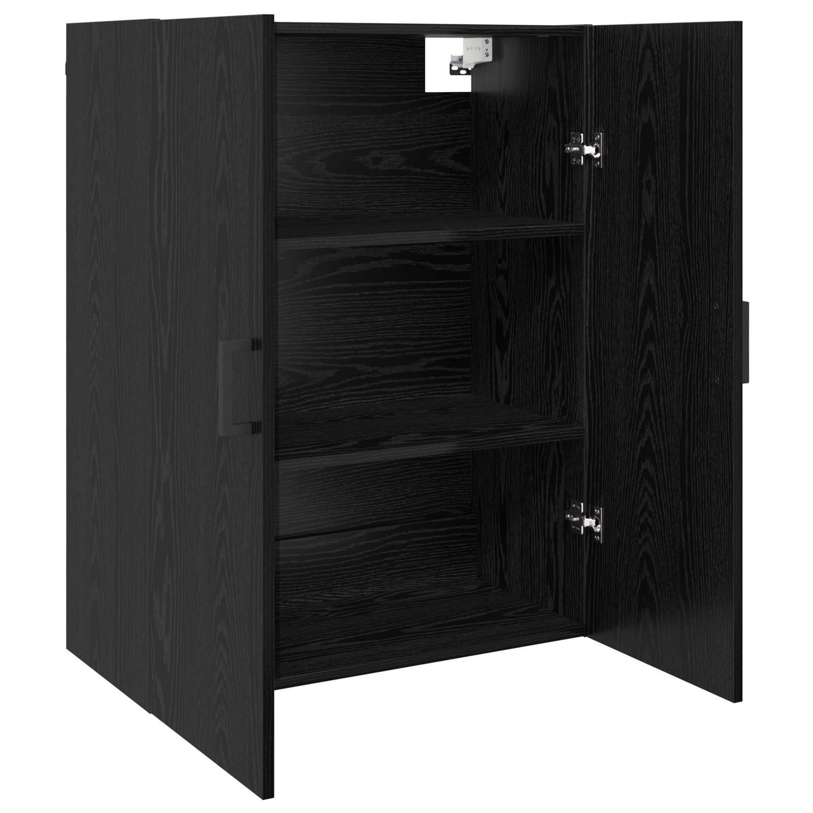 Vægmonteret skab Vægmonteret 2 pcs Sort eg 69,5 x 34 x 90 cm