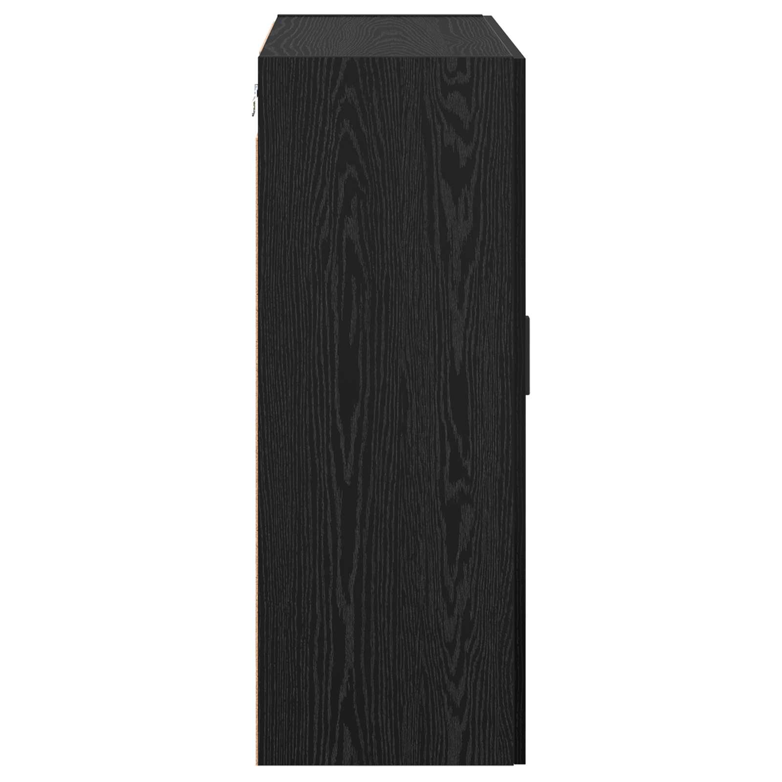 Vægmonteret skab Vægmonteret 2 pcs Sort eg 69,5 x 34 x 90 cm