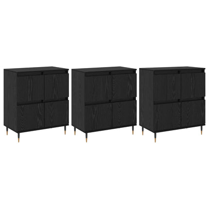 Opbevaringsskab 3 stk. Sort eg 60 x 35 x 70 cm