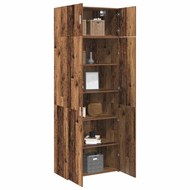 Opbevaringsskab 2 pcs Gammelt træ 80 x 42,5 x 225 cm