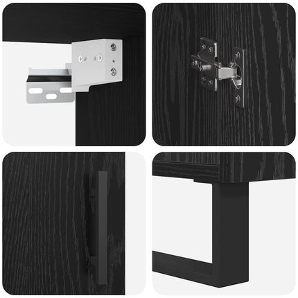 Highboard 2 pcs Sort eg Konstrueret træ