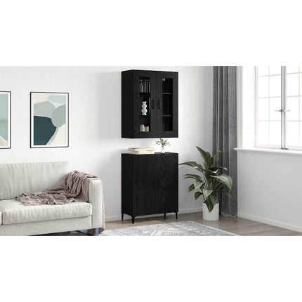 Highboard 2 pcs Sort eg Konstrueret træ