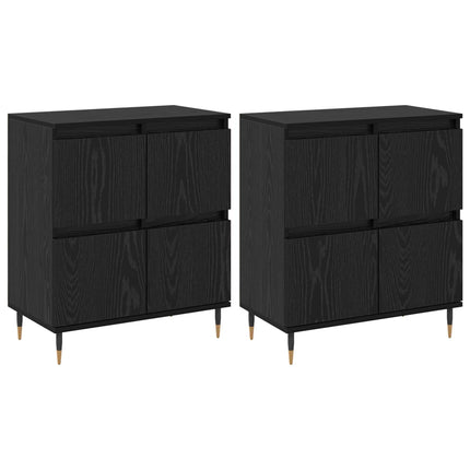 Opbevaringsskab 2 pcs Sort eg 60 x 35 x 70 cm