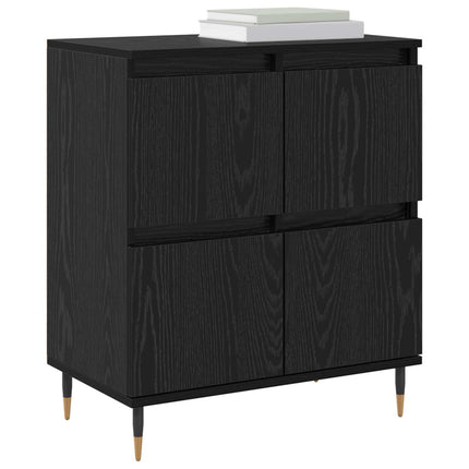 Opbevaringsskab 2 pcs Sort eg 60 x 35 x 70 cm