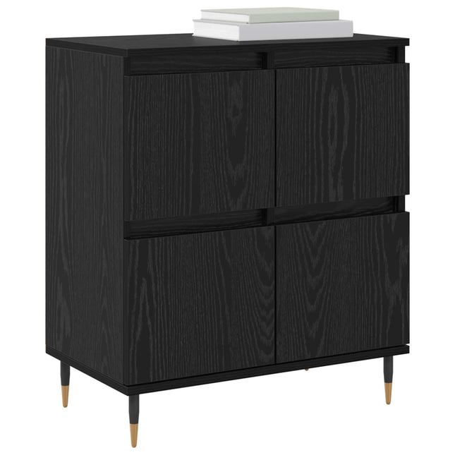 Opbevaringsskab 2 pcs Sort eg 60 x 35 x 70 cm
