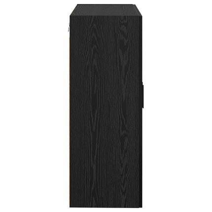Vægmonteret skab 2 stk. Sort eg 69,5 x 34 x 90 cm